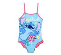 Disney Stitch Costume da Bagno per Ragazze, Costume Intero Disegno Floreale per Bambini, Taglia 3 Anni | Blu