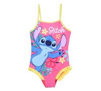 Disney Stitch Costume da Bagno per Ragazze, Costume Intero Disegno Floreale per Bambini, Taglia 3 Anni | Rosa