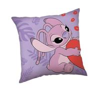 Disney Stitch, cuscino Lilo e Stitch, 35 cm x 35 cm, imbottito, morbido cuscino per bambini, cuscino decorativo, rosa (lilla)