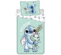 DISNEY Stitch DOPPIO LATO, biancheria da letto per ragazzi con cerniera, 100% COTONE 140x200+70x90cm OEKO-TEX (formula 13)