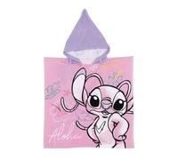 Disney Stitch e Angel Asciugamano con Cappuccio per Ragazze, Telo da Spiaggia e da Bagno, Poncho Stitch Asciugamano da Piscina per Bambine