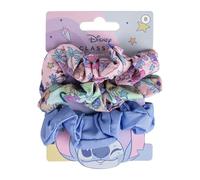Disney Stitch - Elastici per capelli per ragazze e donne, antiscivolo e morbidi, set di 3 elastici (2 stampati, 1 tinta unita)
