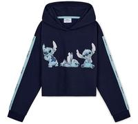 Disney Stitch Felpa Bambina Felpa Corta Ragazza 7-14 Anni Felpe con Cappuccio Cotone Misto Gadget Regalo Ragazze Bambine (9-10 Anni, Navy)