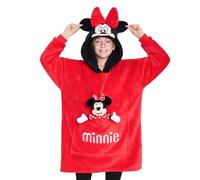 Disney Stitch Felpa Coperta per Bambine - Felpa Oversize in Pile con Cappuccio Bambina Ragazze Angel Minnie Mickey IH Oh (Rosso Minnie)