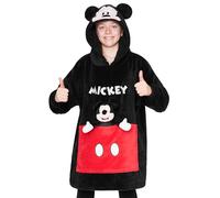 Disney Stitch Felpa Coperta per Bambine - Felpa Oversize in Pile con Cappuccio Bambina Ragazze Angel Minnie Mickey IH Oh (Nero Mickey)