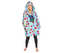 Disney Felpa Donna Ragazza Felpa Coperta Oversize Pile Taglia Unica Stitch (Blu Tropicale Chiaro)
