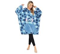 Disney Felpa Donna Ragazza Felpa Coperta Oversize Pile Taglia Unica Stitch (Blu Tropicale)
