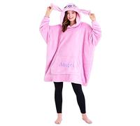 Disney Stitch Felpa Donna con Cappuccio Coperta Indossabile Oversize in Pile Ragazza Confortevole e Morbido Idea Regalo (Rosa/Angel)