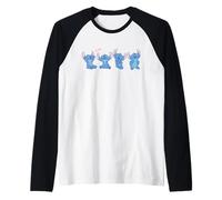 Disney Stitch Fluffy Aloha Vibes Cute Multi-Pose Maglia con Maniche Raglan