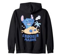 Disney Stitch Fluffy Summer Beach Sand Pile "Trouble Maker" Felpa con Cappuccio