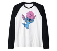 Disney Stitch Funny Valentine's Day "Buy Me Pizza" Heart Maglia con Maniche Raglan