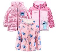 Disney Stitch Giacca Invernale Bambina 3-8 Anni | Piumino o Giacca Antivento con Cappuccio e Zip - Bicolore, Cangiante o Felpato Interno - Caldo Morbido e Ufficiale [3169 Rosa Stitch - 10 anni]