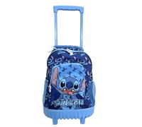 Disney Stitch Grande Zaino Trolley con Ruote + Astuccio + Sacca Scuola