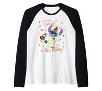 Disney Stitch Halloween Give Me Candy! It's My Birthday! Maglia con Maniche Raglan