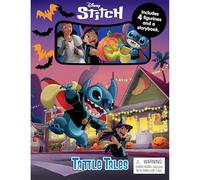 Disney Stitch Halloween Tattle Tales - Activity Books for kids, 12-page storybook, 4 figurines