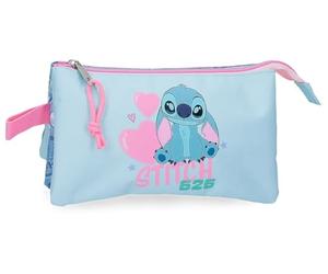 Disney Stitch Hearts astuccio scolastico, astuccio per bambini, realizzato in poliestere