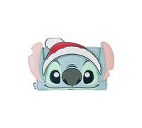 Disney Stitch Holiday Glitter Zip Around Portafoglio, Blu, Taglia Unica