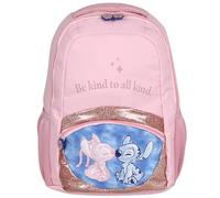 DISNEY Stitch IRRIGIDITO Zaino scuola, BORSA scuola per ragazze, tasca per LAPTOP 41x30x15cm (Rosa Stitch Angel)