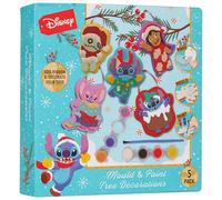 Disney Stitch Kit Pittura Bambini DIY con Stampi, Vernici e Accessori, Decorazioni Natalizie Fai Da Te Bambini, Kit Creativo (Blu Stitch)