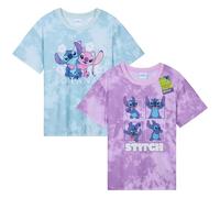 Disney Stitch Maglietta Bambina e Adolescenti 2 Pacco Girocollo Magliette Corte Ragazza Multipacco Comodo Traspirante Regalo Ragazza (11-12 Anni, Viola/Blu, 2)