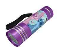 Disney Stitch - Mini torcia elettrica a forma di stitch e angelo, 9 LED, include corsa da bambola, regalo per bambini, viola