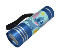 Disney Stitch - Mini torcia elettrica a forma di stitch e angelo, 9 LED, include corsa da bambola, regalo per bambini, colore: blu