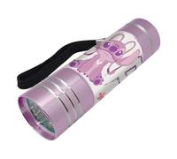 Disney Stitch - Mini torcia elettrica a forma di stitch e angelo, 9 LED, include corsa da bambola, regalo per bambini | lilla