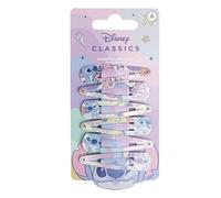Disney Stitch - Mollette per capelli per ragazze, 5 cm, in metallo, antiscivolo, con stampa, accessori per capelli alla moda, 6 fermagli per capelli