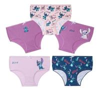 Disney Stitch Mutandine Bambina, Comodo Slip Cotone per Ragazza - Pacco da 5 (Viola/Blu, 9-10 Anni)