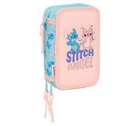 Disney Stitch Ohana triple pencil case 37pcs Safta