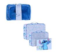 Disney Stitch Organizer da Viaggio, Set di Organizer per Bagagli in 3 Pezzi, Borsa da Cabina, Borsa da Toilette, Custodia per Vestiti