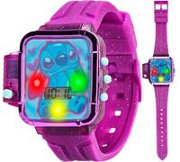 Disney Stitch - Orologio LCD per bambini con luce LED, torcia e cinturino | Display a LED luminoso, cinturino con caratteri stampati, design resistente all'acqua e vestibilità regolabile per polsi da