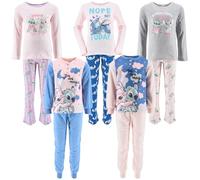 Disney Stitch - Pigiama Bambina e Ragazza 100% Cotone o Pile Morbido | 3 Modelli con Angel e Stitch | Completo Notte Caldo e Comodo Taglie 3-16 Anni - Idea Regalo [20101 Grigio Cotone Busta - 8 Anni]