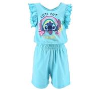 Disney Stitch Pigiama Estivo Bambina, Completo 2 Pezzi con Rouches (IT, età, 6 Anni, Regular, Turchese)