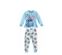 Disney Stitch Pigiama per Bambini, Set 2 Pezzi, in 2Colori e in 100% Cotone Jerrsey (DY50L0742) (IT, età, 5 Anni, 6 Anni, Regular, Azzurro)