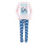 Disney Stitch Pigiama per Ragazze, Set da 2 Pezzi Maglietta e Pantaloni Lunghi Design 'Nope Not Today' Pigiama in Cotone, Regalo per Adolescenti, Taglie 10 a 16 Anni (IT, età, 10 Anni, Regular, Rosa)