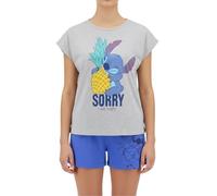 Disney Stitch Set 2 Pezzi per Ragazze, Pyjama Maglietta e Pantaloncini Design 'Sorry I Was Hungry' per Adolescenti, Taglie 4 ai 10 Anni (IT, età, 10 Anni, Regular, Blu)
