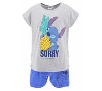 Disney Stitch Set 2 Pezzi per Ragazze, Pyjama Maglietta e Pantaloncini Design 'Sorry I Was Hungry' per Adolescenti, Taglie 4 ai 10 Anni (IT, età, 12 Anni, Regular, Blu)