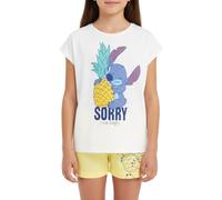 Disney Stitch Set 2 Pezzi per Ragazze, Pyjama Maglietta e Pantaloncini Design 'Sorry I Was Hungry' per Adolescenti, Taglie 4 ai 10 Anni