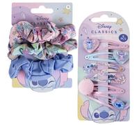 Disney Stitch - Set accessori per capelli da ragazza (9 pezzi) - 6 fermagli + 3 elastici Stitch - Accessori per capelli per bambini Disney - Idea regalo per ragazza