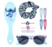 Disney Stitch - Set di 12 accessori per capelli per ragazze e bambine, con clip e pettine e custodia per il trasporto