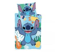 Disney Stitch - Set di biancheria da letto per lettino, copripiumino 100 x 135 cm + federa 40 x 60 cm, 100% cotone, morbida e traspirante, per letti piccoli o piccoli, sicura per bambini e resistente