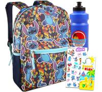 Disney Stitch - Set di zaini da 40,6 cm Lilo e Stitch, bottiglia d'acqua, adesivi, altro ancora | Stitch School Bag per bambini, Multicolore, Lilo & Stitch Kids Backpack, Zaino Stitch, zaino Disney