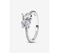 Disney Stitch sterling silver ring with clear cubic zirconia and black enamel