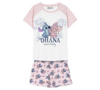 Disney Stitch T-Shirt e Pantaloncini da Ragazza, Pigiama in Morbido Cotone, Set Estivo da 2 Pezzi Stitch e Angel, Taglia 10 Anni | Rosa