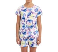 Disney Stitch T-Shirt e Pantaloncini per Ragazze, Pigiama 2 Pezzi con Stampa Tropicale per Bambine, Taglia 6 Anni | Bianco