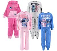 Disney Stitch - Tuta Bambina in Cotone o Viscosa | Completo Casual con Felpa Girocollo e Pantaloni Morbidi | 3 Modelli Colorati - Comfort e Stile per il Tempo Libero [10176 Rosa - 4 anni]