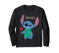 Disney Stitch Valentine's Day with Rose "Love Me..." Maglia a Manica