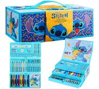 Disney Stitch Valigetta Colori per Bambini con Matite Colorate, Pastelli & Arte Accessori