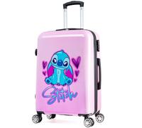 Disney Stitch Valigia Rigida 66.5 Centimetri 50 Litri con 4 Ruote con Lucchetto a Combinazione (M (L66.5cm x W45.5-50L), Rosa)